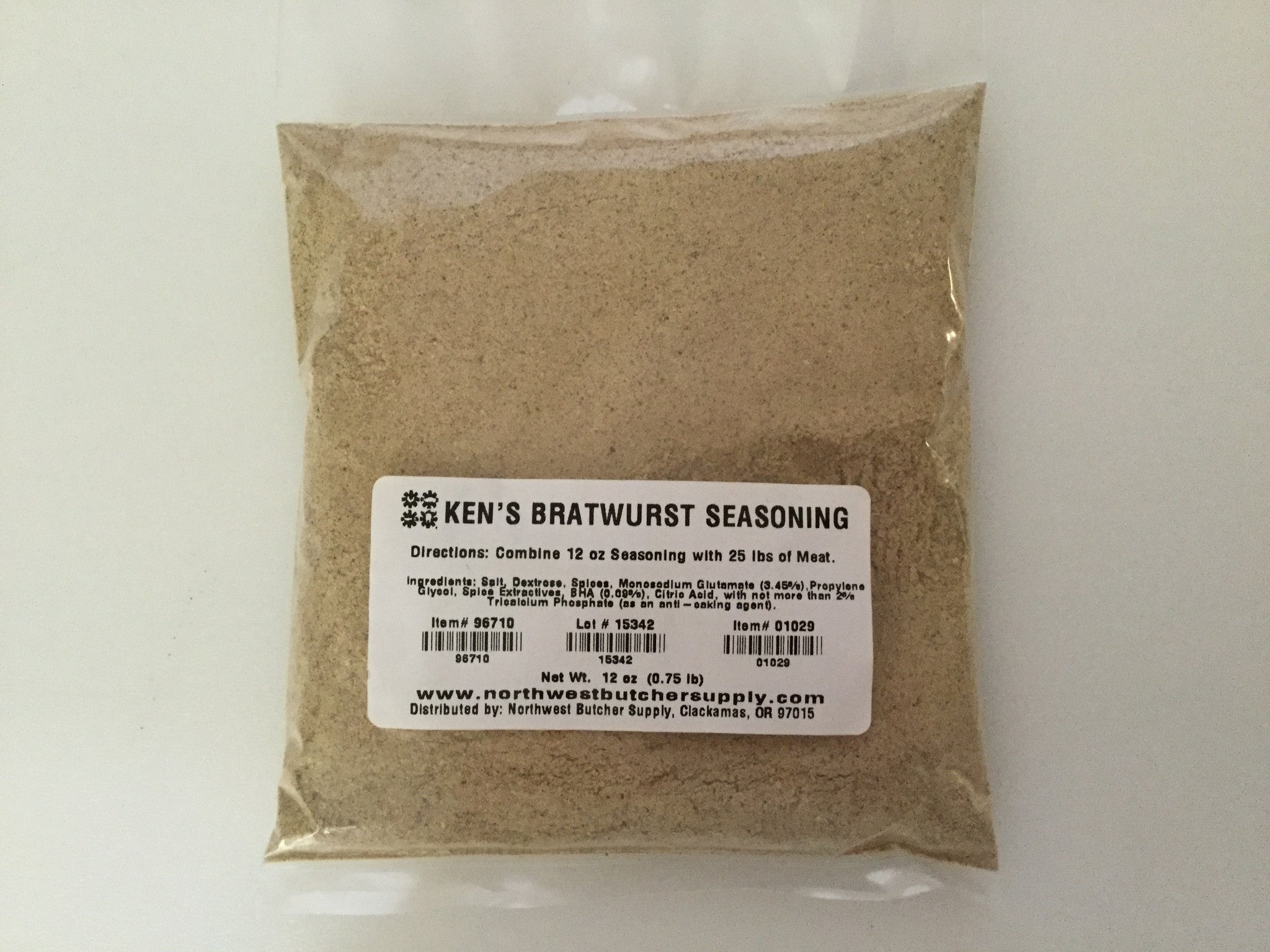 Kent Bratwurst Seasoning - No Salt/No MSG - Kent Butchers' Supply Co.