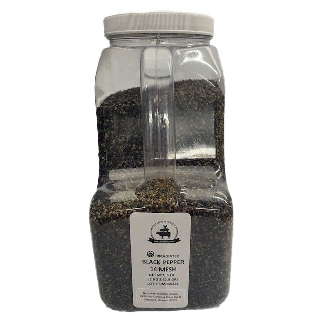 Black Pepper — 14 mesh IRRADIATED (5lb jar)